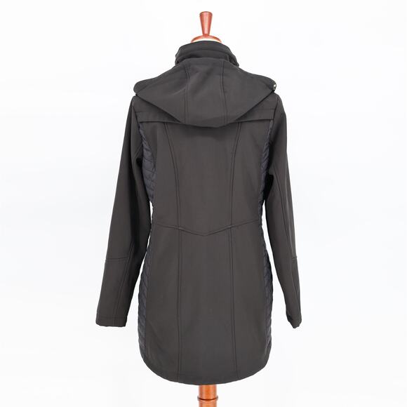 Gallery Women Black Water Resistant Soft-Shell Lightweight Hooded Jacket Size S - Picture 4 of 6